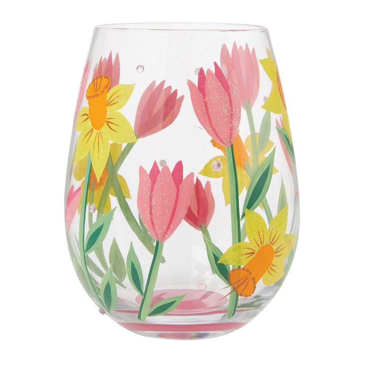 Spring Bloom Stemless Wine Glass by Lolita