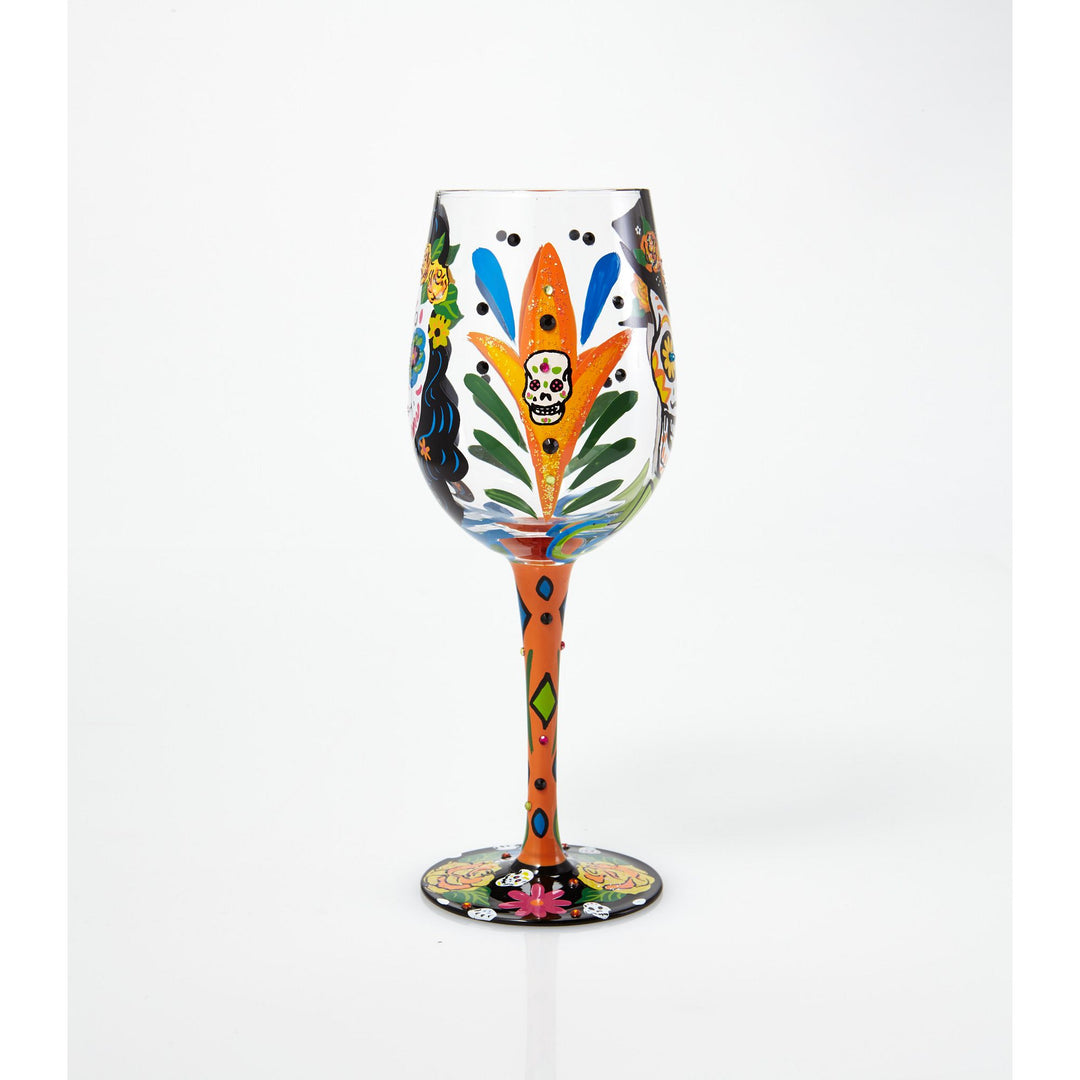 Sugar Skulls Wine Glass by Lolita