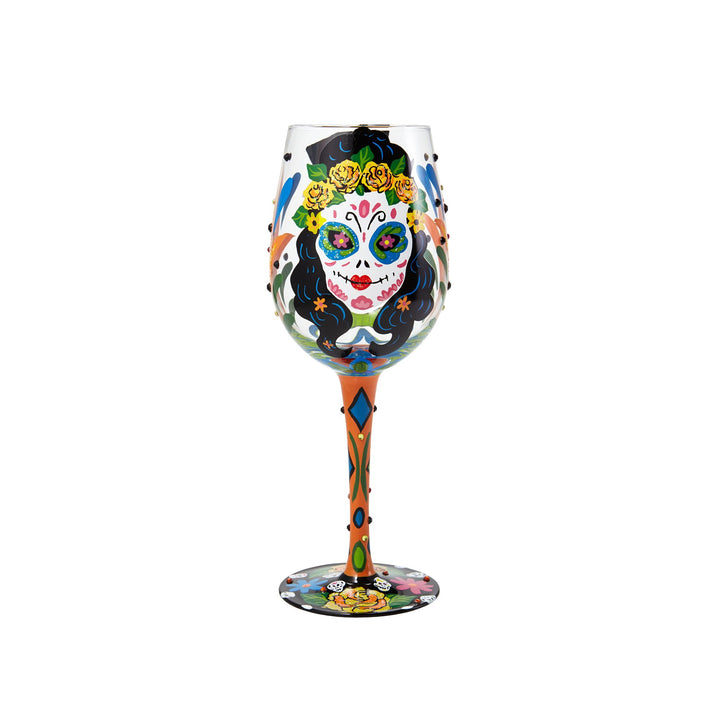 Sugar Skulls Wine Glass by Lolita
