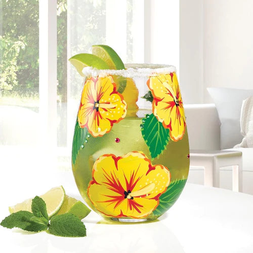 Try a Rum Rita in Lolita's Hibiscus Stemless GLass