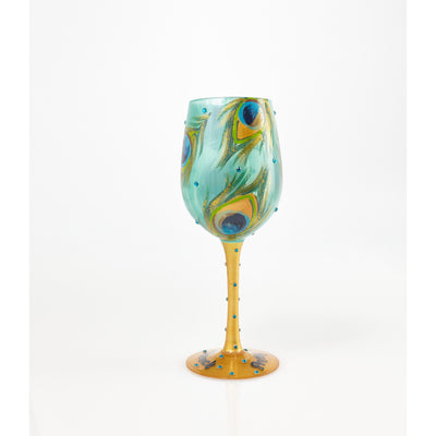 Pretty As A Peacock Wine Glass by Lolita