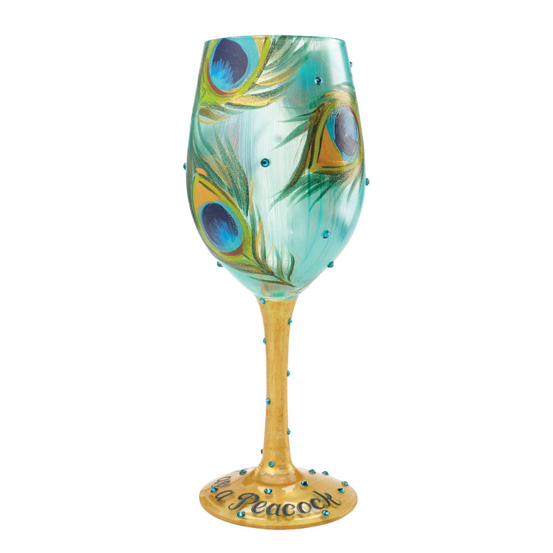 Pretty As A Peacock Wine Glass by Lolita