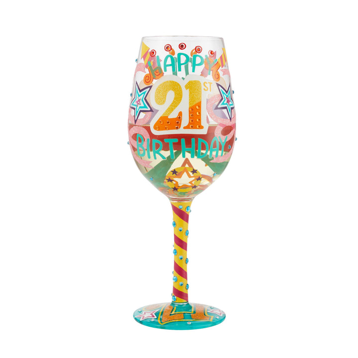 Happy 21st Birthday Wine Glass