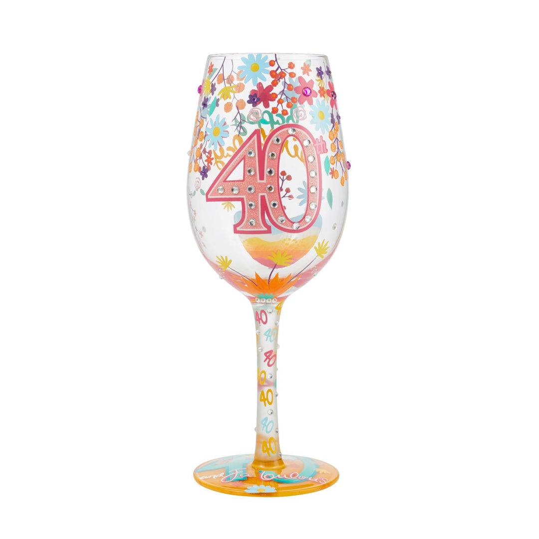 Happy 40th Birthday Wine Glass