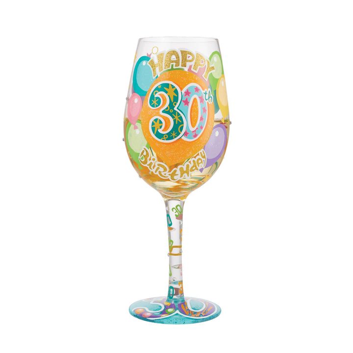 Happy 30th Birthday Wine Glass by Lolita