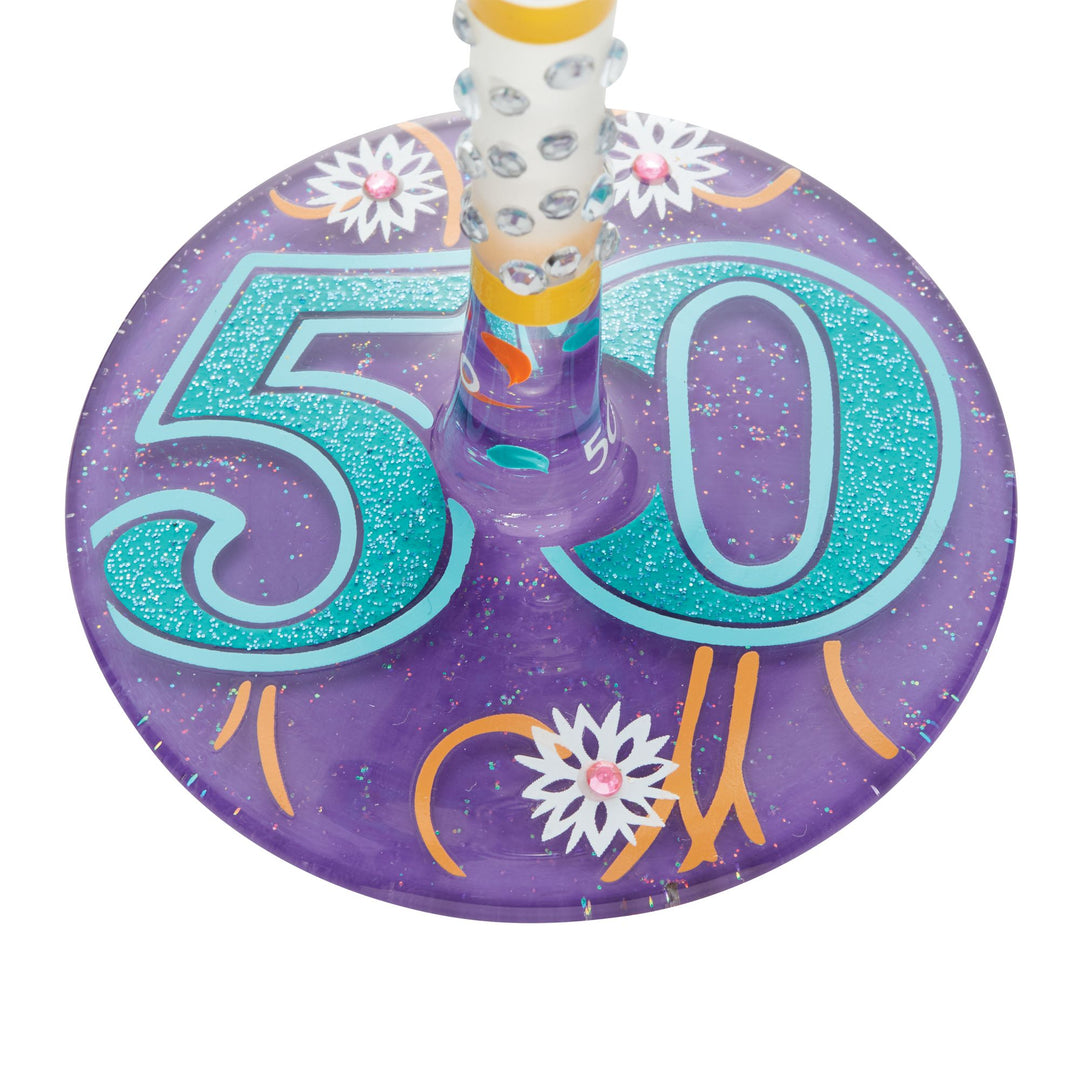 Happy 50th Birthday Wine Glass by Lolita