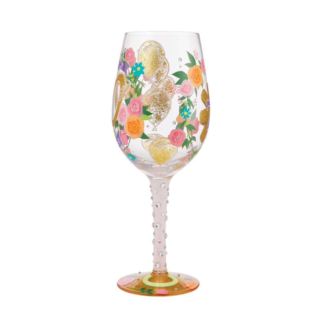 Happy 70th Birthday Wine Glass by Lolita