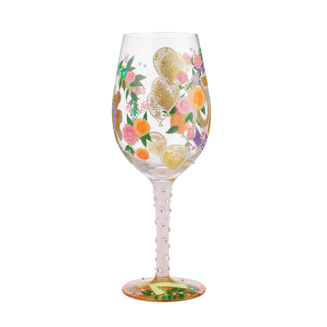 Happy 70th Birthday Wine Glass by Lolita