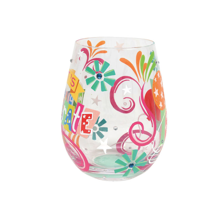 Let's Celebrate Stemless Wine Glass by Lolita