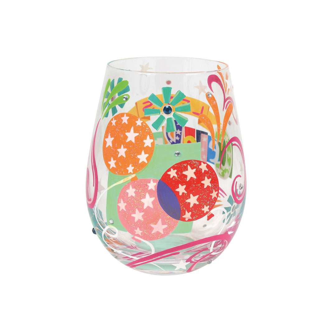 Let's Celebrate Stemless Wine Glass by Lolita