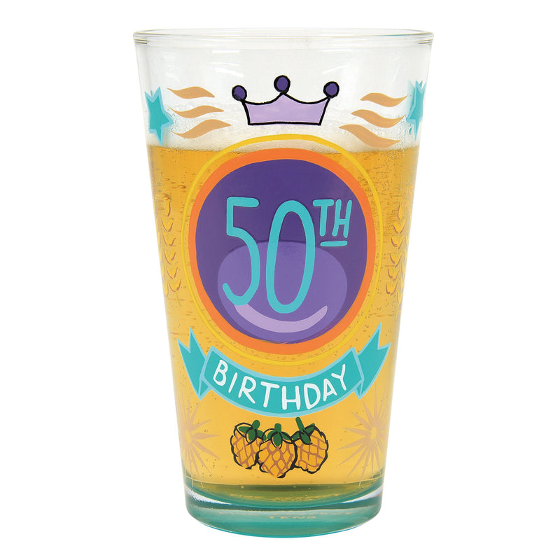 50th Birthday Beer Glass by Lolita