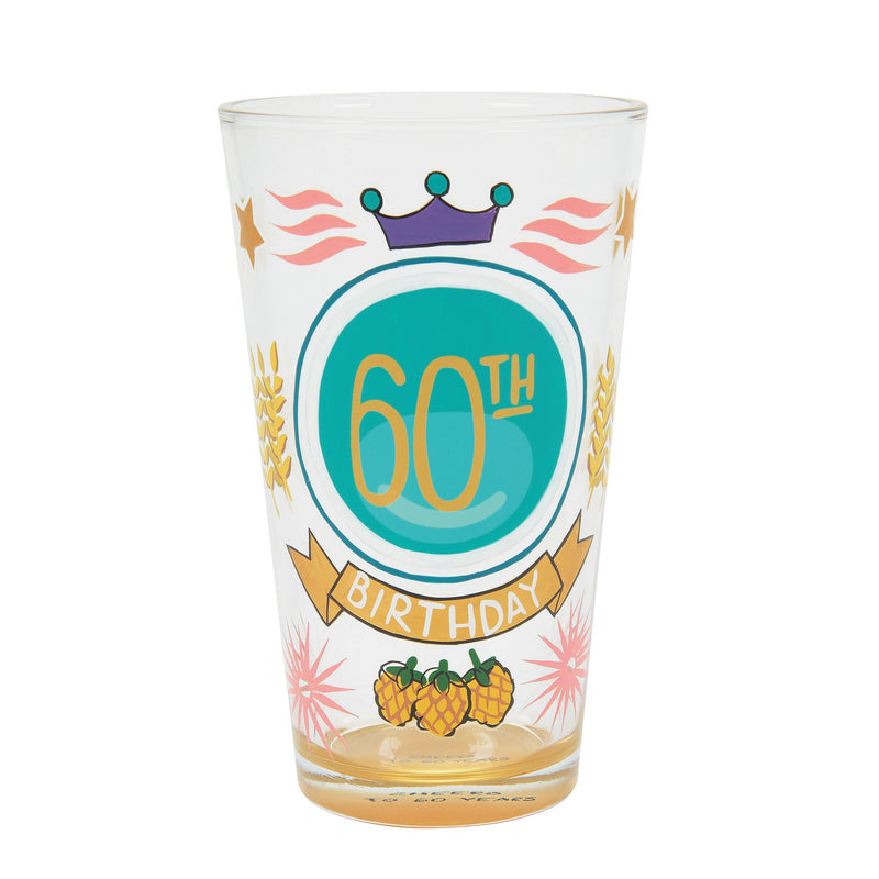 60th Birthday Beer Glass by Lolita