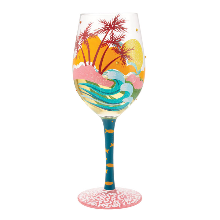 Tropical Getaway Wine Glass by Lolita