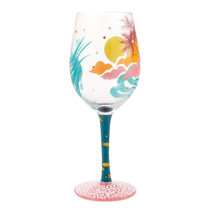 Tropical Getaway Wine Glass by Lolita