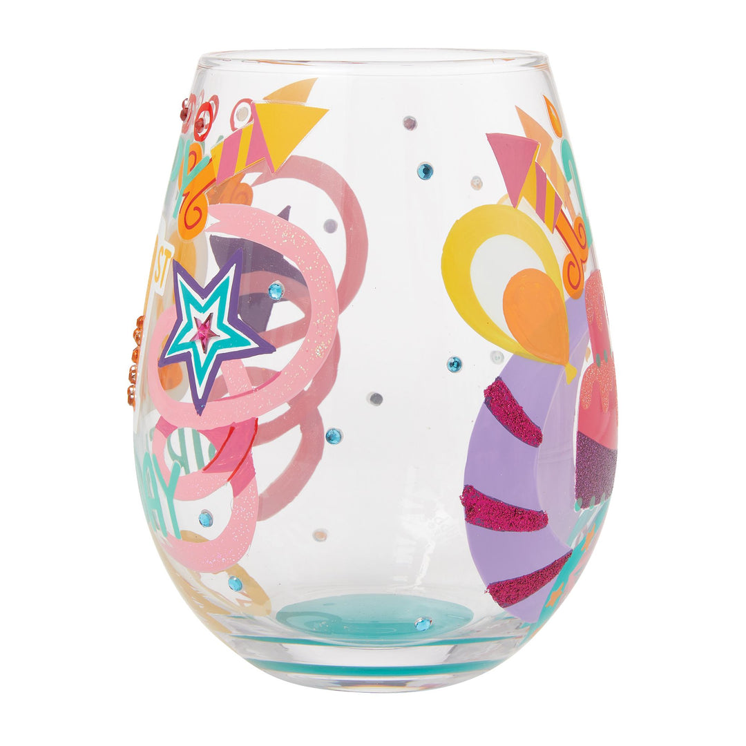 Happy 21st Birthday Stemless Wine Glass by Lolita