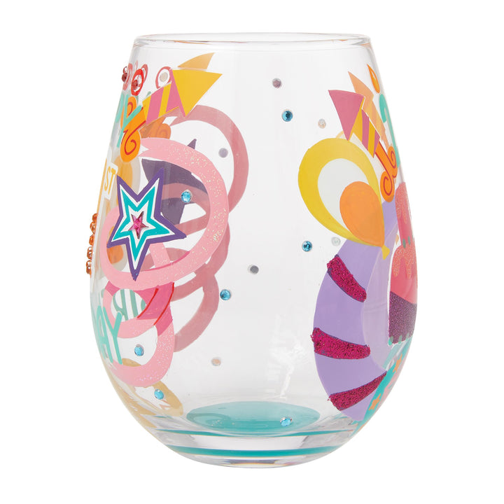 Happy 21st Birthday Stemless Wine Glass by Lolita