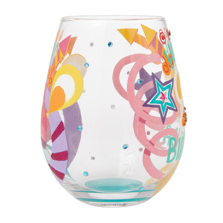 Happy 21st Birthday Stemless Wine Glass by Lolita