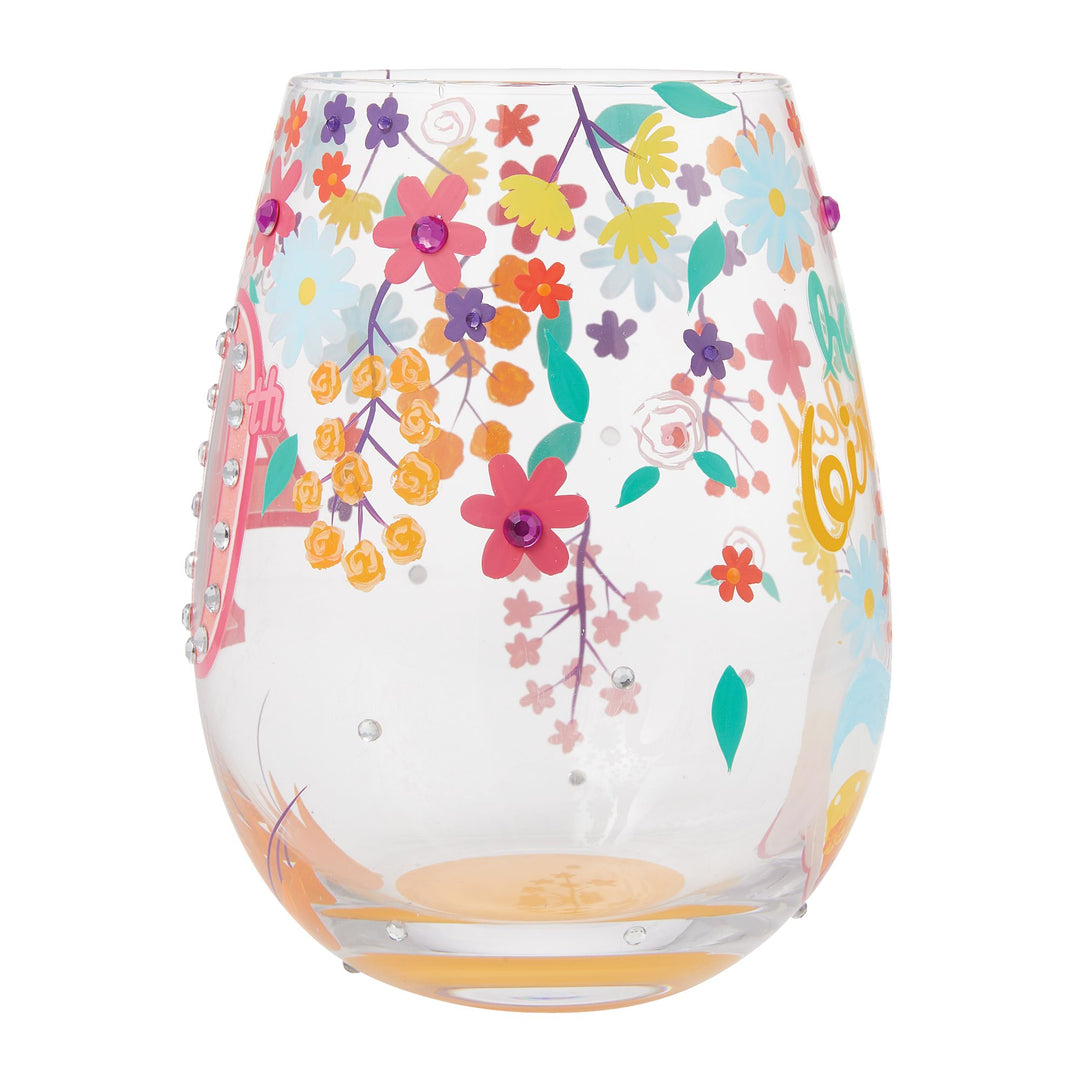 Happy 40th Birthday Stemless Wine Glass by Lolita