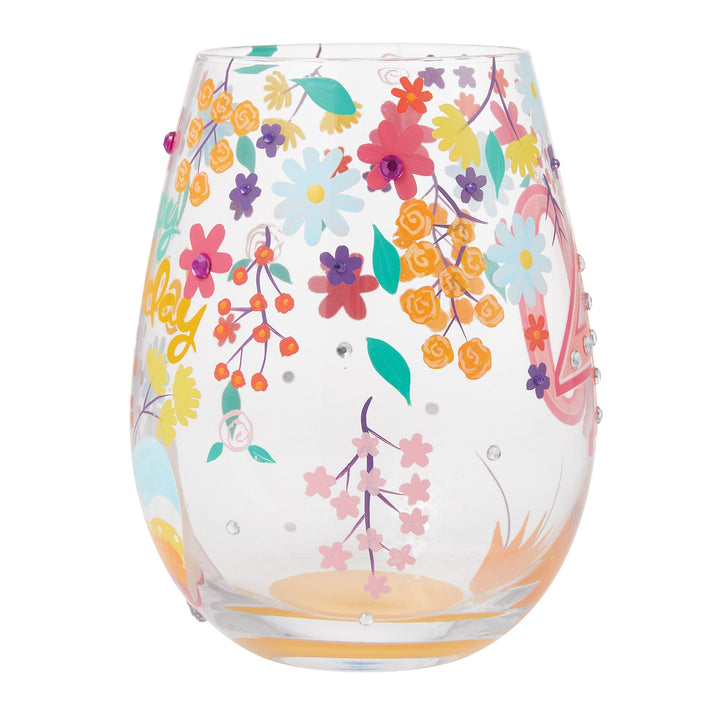 Happy 40th Birthday Stemless Wine Glass by Lolita