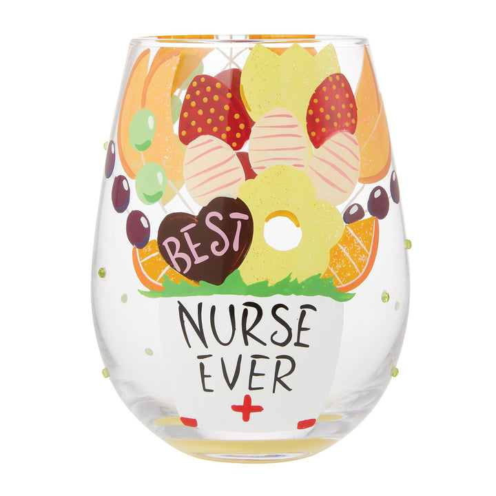 Best Nurse Ever Stemless Wine Glass by Lolita