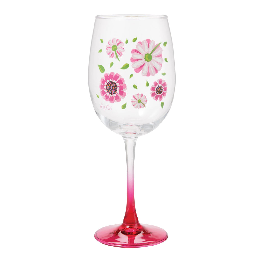Oops a Daisy Wine Glass