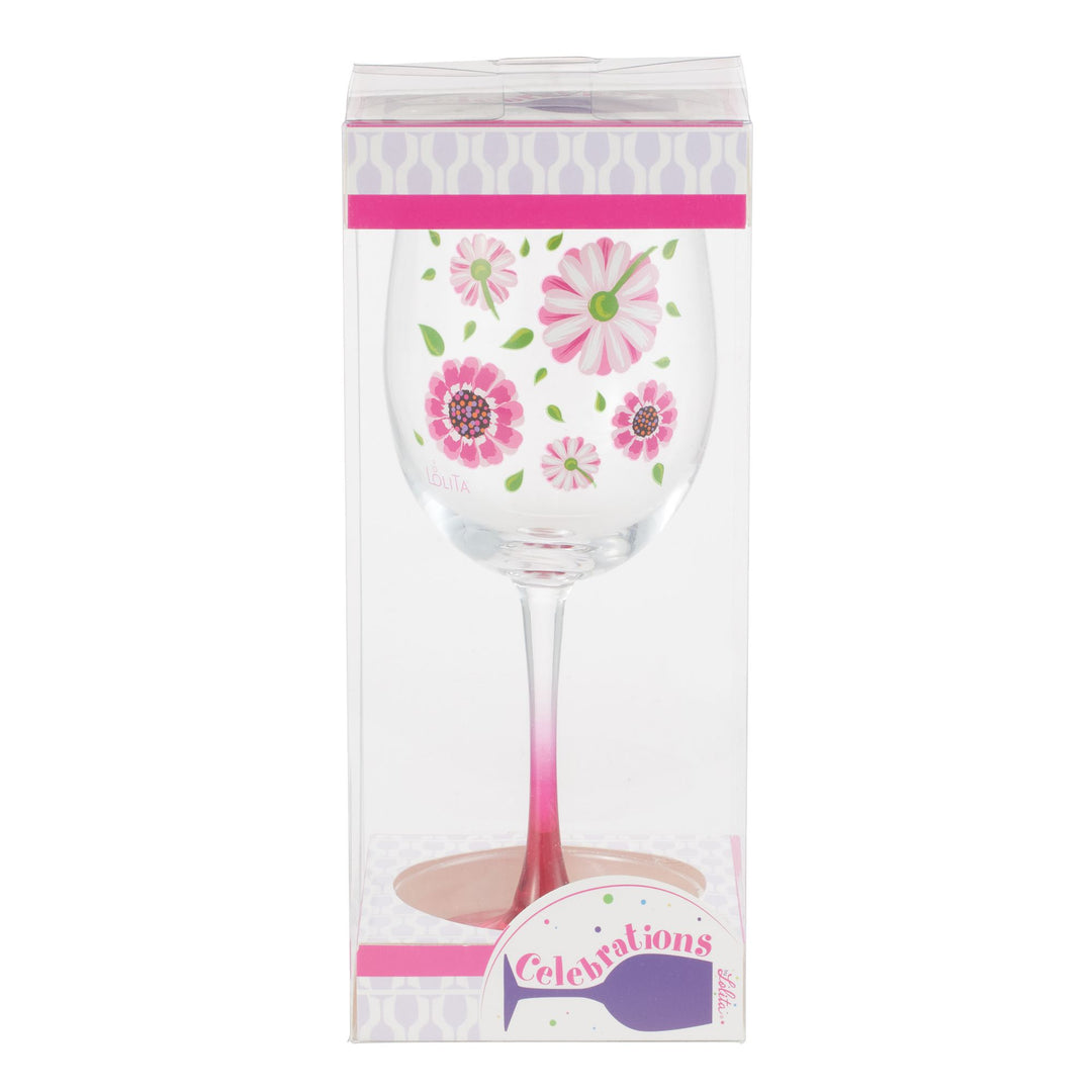Oops a Daisy Wine Glass