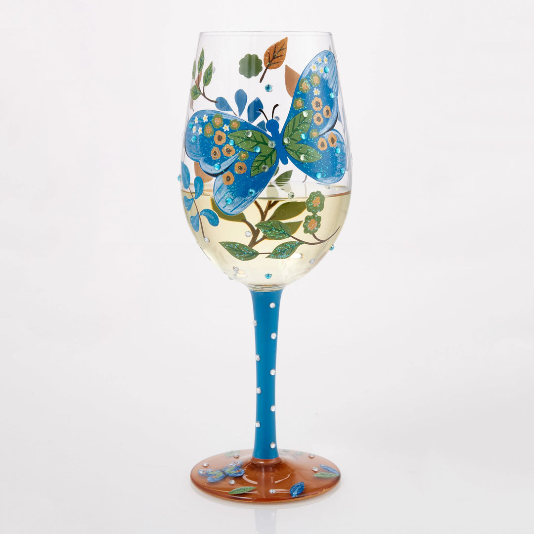 Garden Butterfly Wine Glass