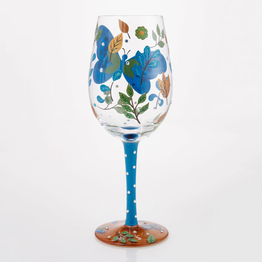Garden Butterfly Wine Glass