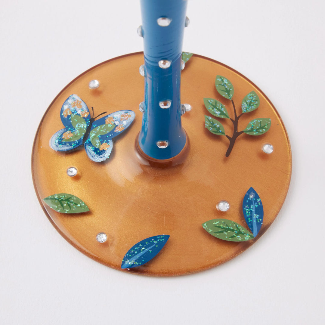 Garden Butterfly Wine Glass