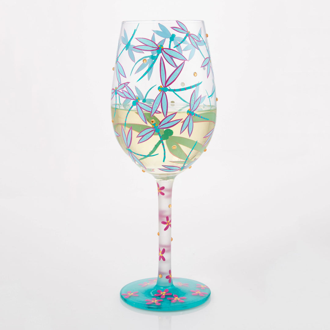 Dance of the Dragonflies Wine Glass