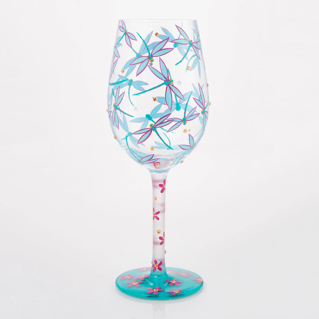 Dance of the Dragonflies Wine Glass