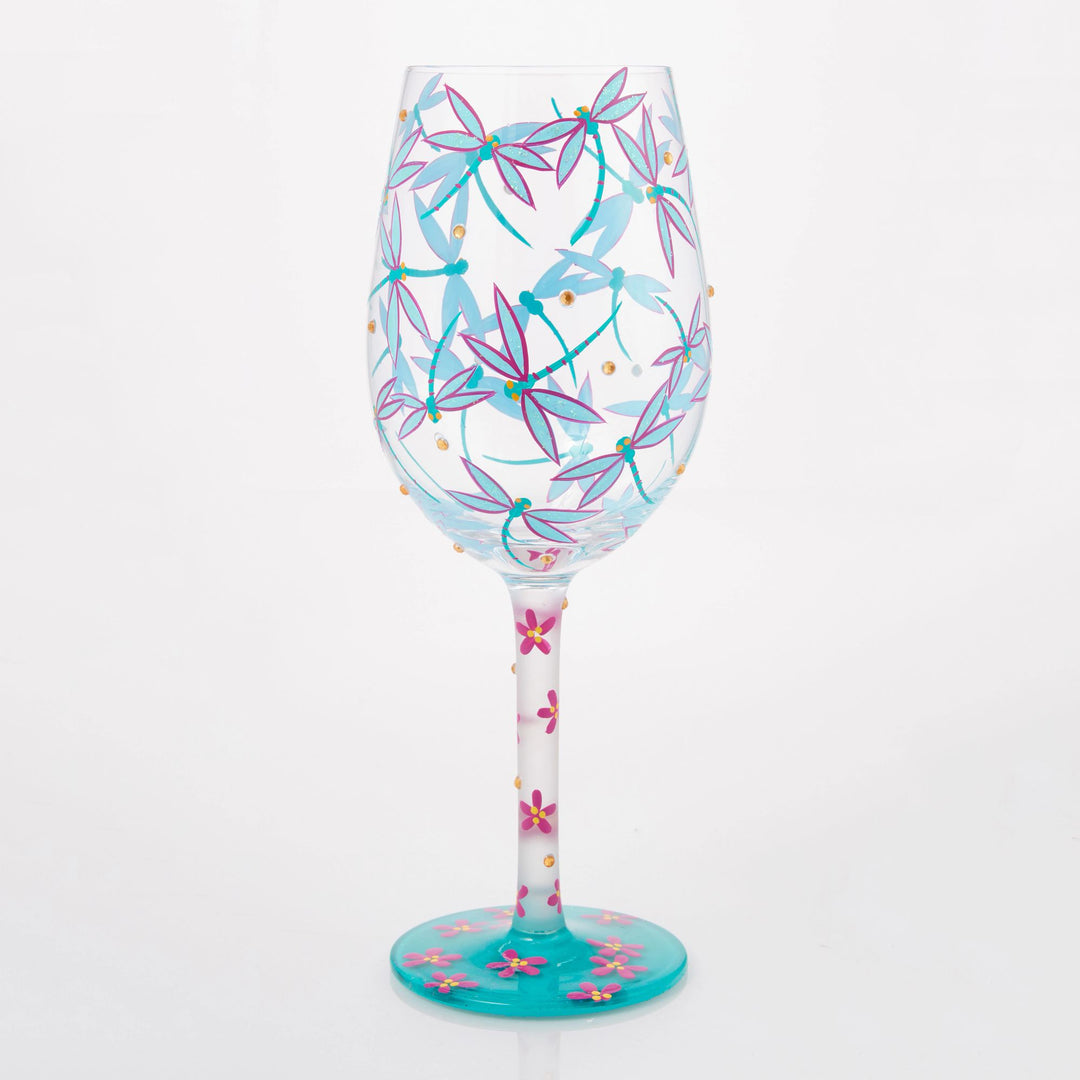 Dance of the Dragonflies Wine Glass