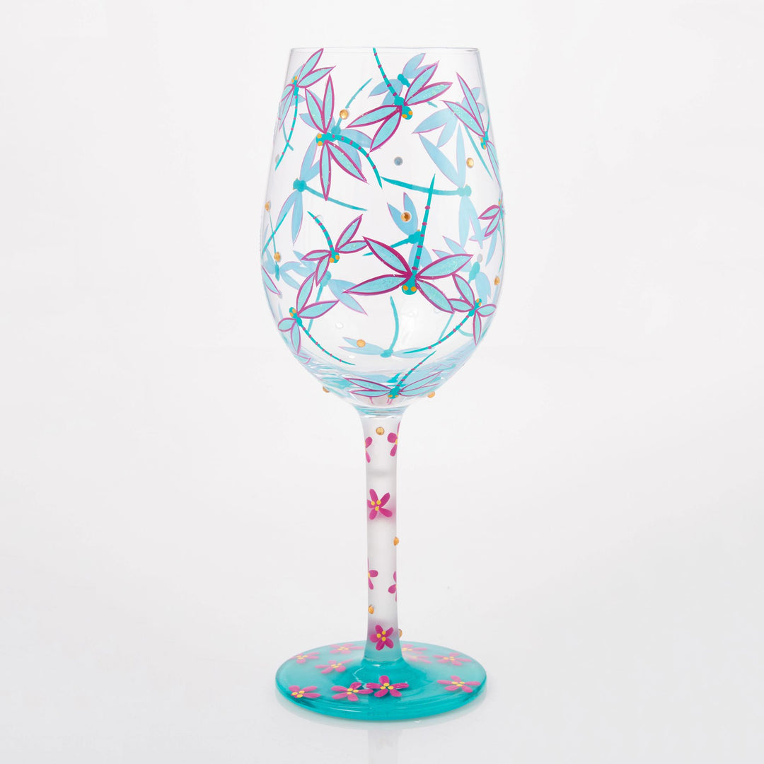 Dance of the Dragonflies Wine Glass