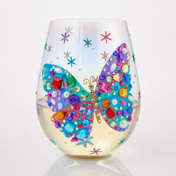 Bejewelled Butterfly Stemless Glass