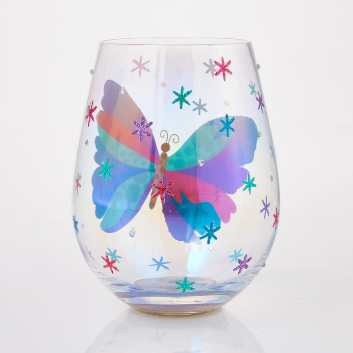 Bejewelled Butterfly Stemless Glass