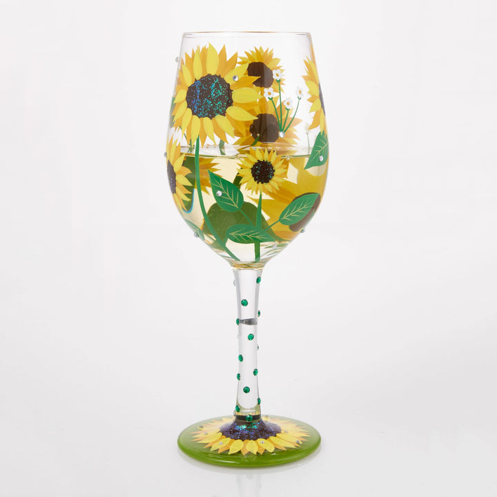 Sunflower Wine Glass