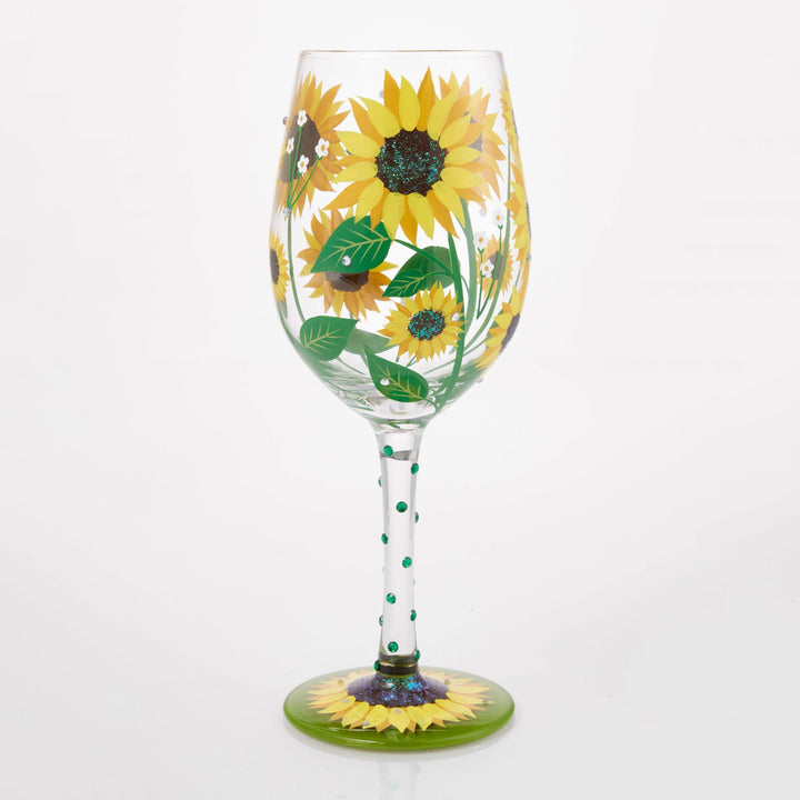 Sunflower Wine Glass