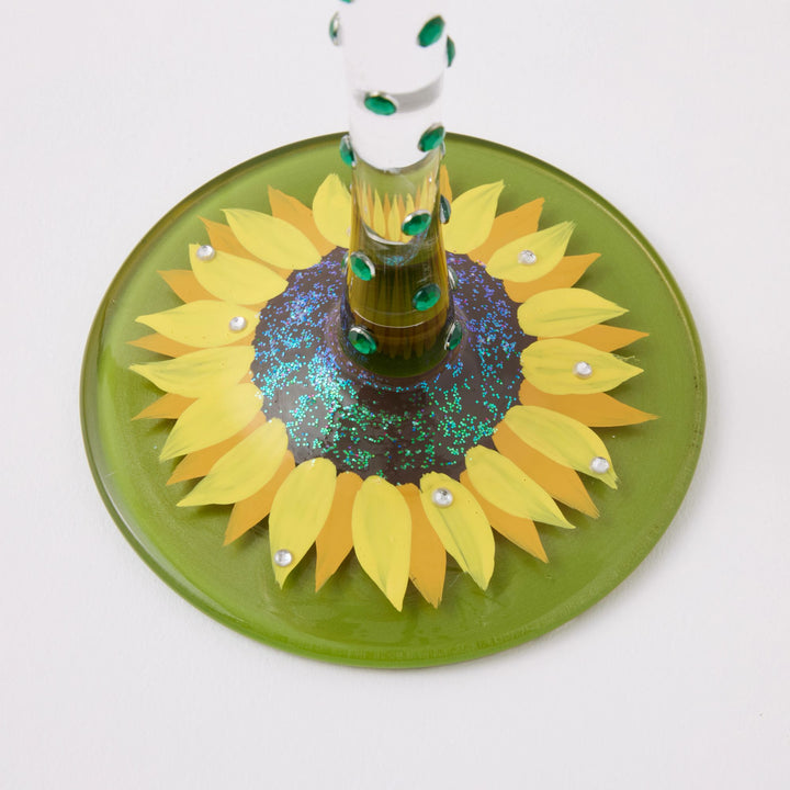 Sunflower Wine Glass