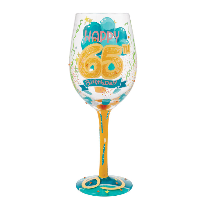 Happy 65th Birthday Wine Glass