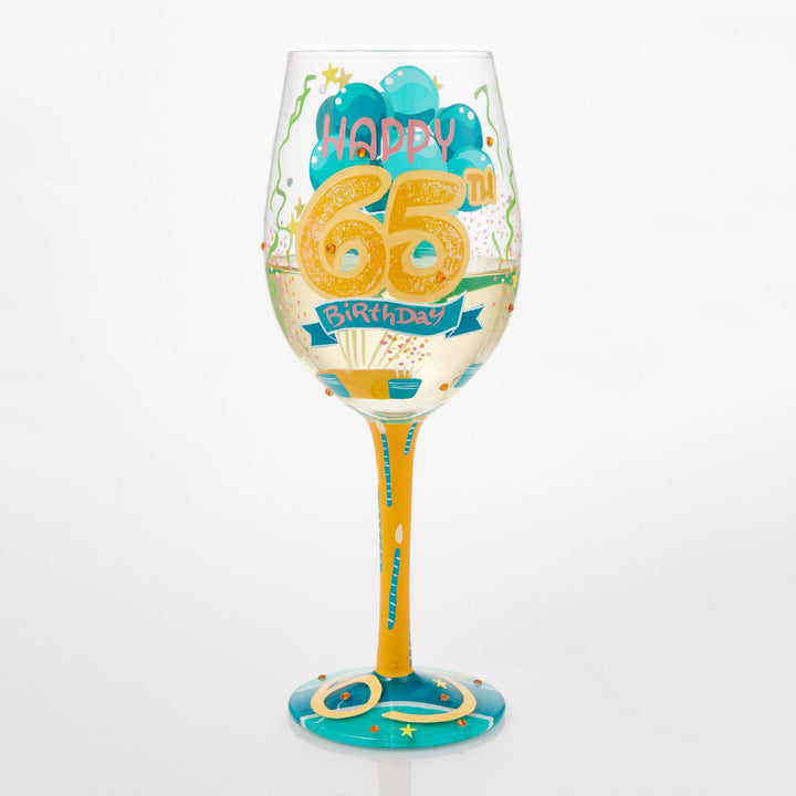 Happy 65th Birthday Wine Glass