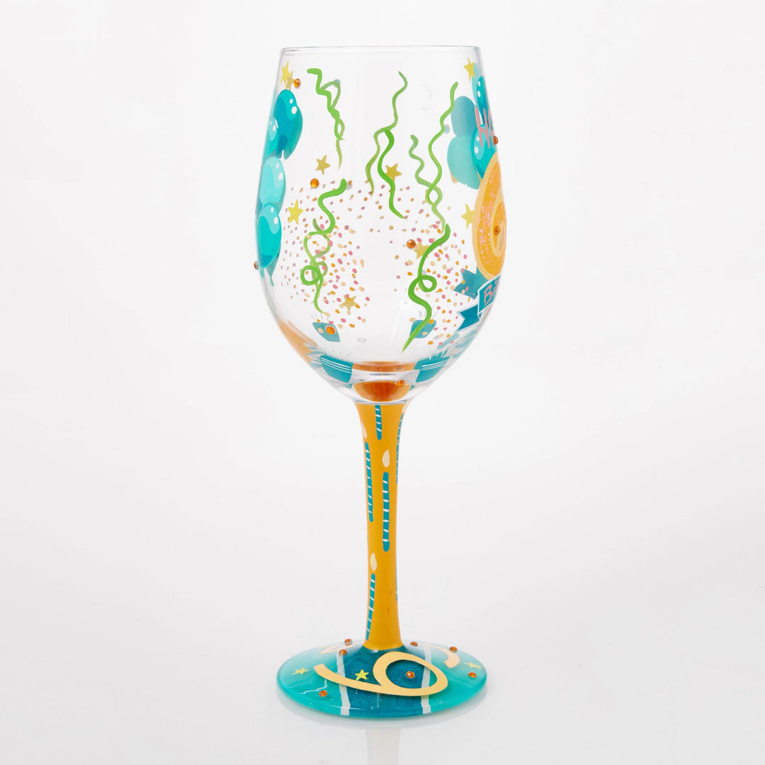 Happy 65th Birthday Wine Glass