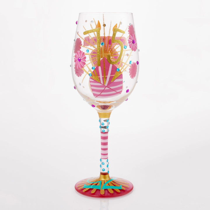 Happy 75th Birthday Wine Glass