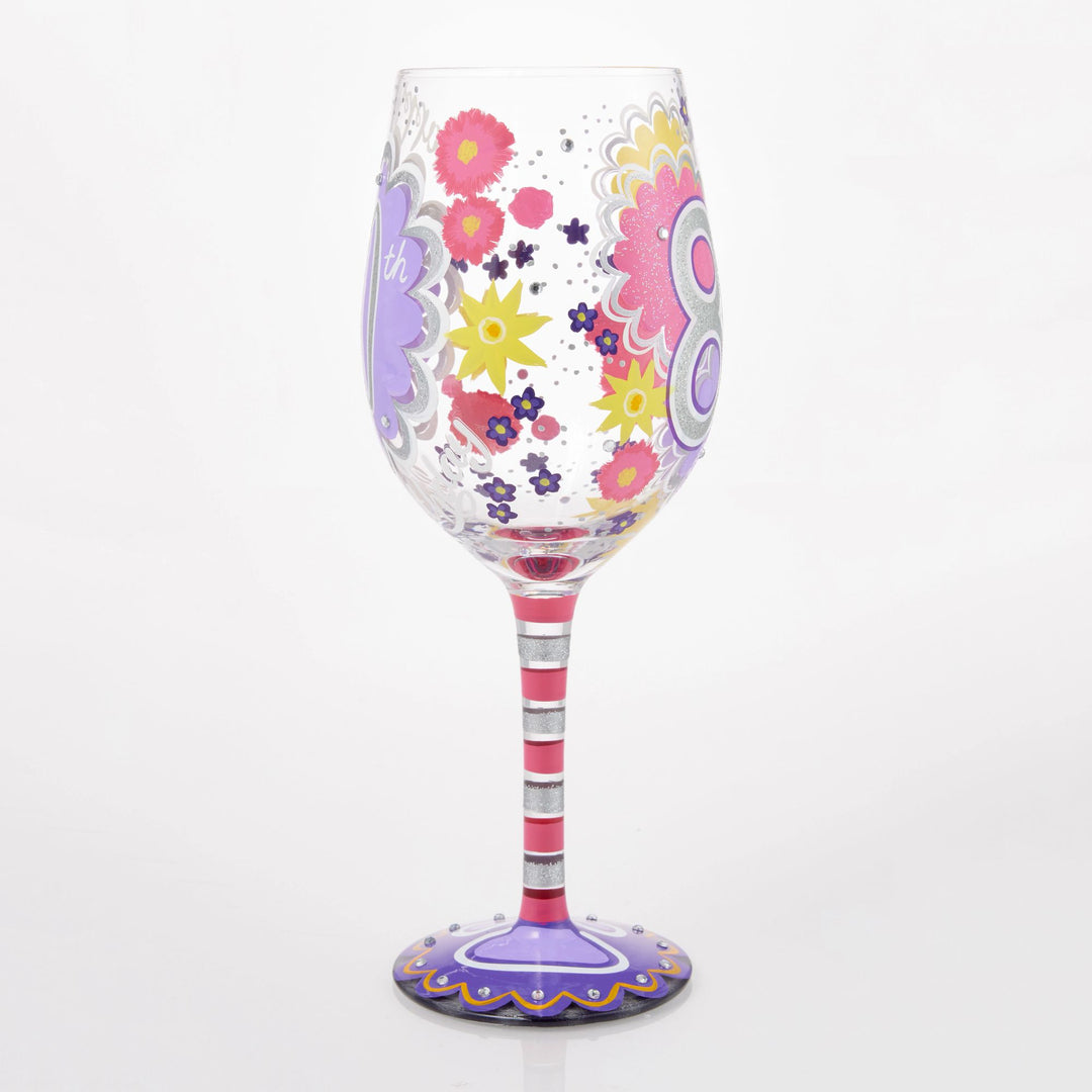 Happy 80th Birthday Wine Glass