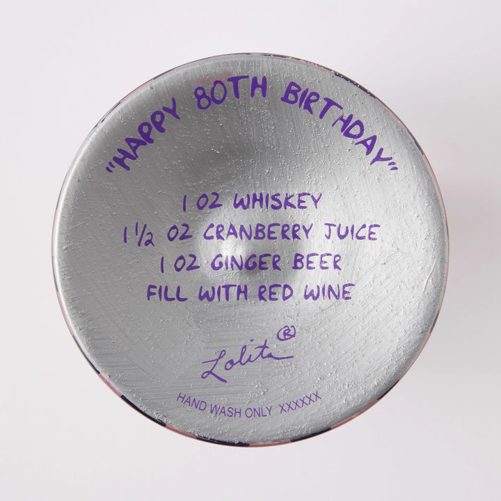 Happy 80th Birthday Wine Glass