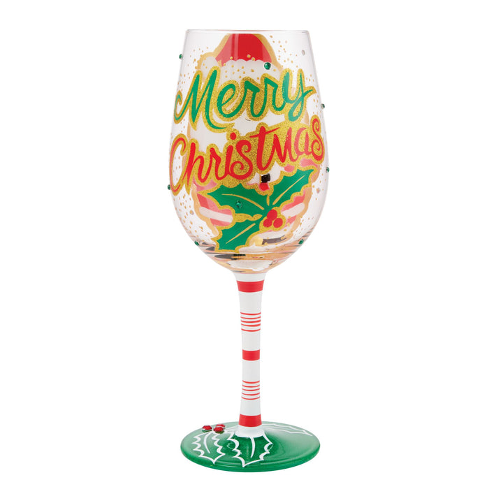 Here Comes Santa Claus Wine Glass