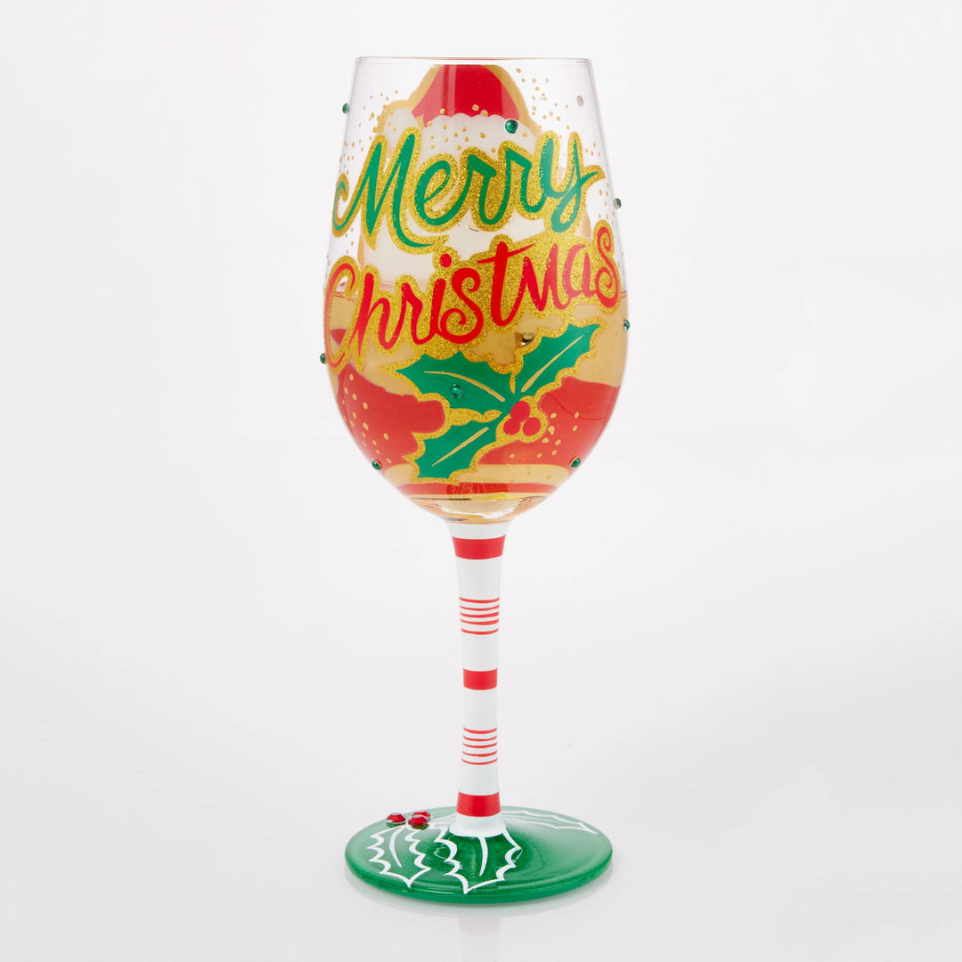Here Comes Santa Claus Wine Glass