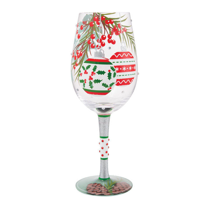 Warm Holiday Wishes Wine Glass