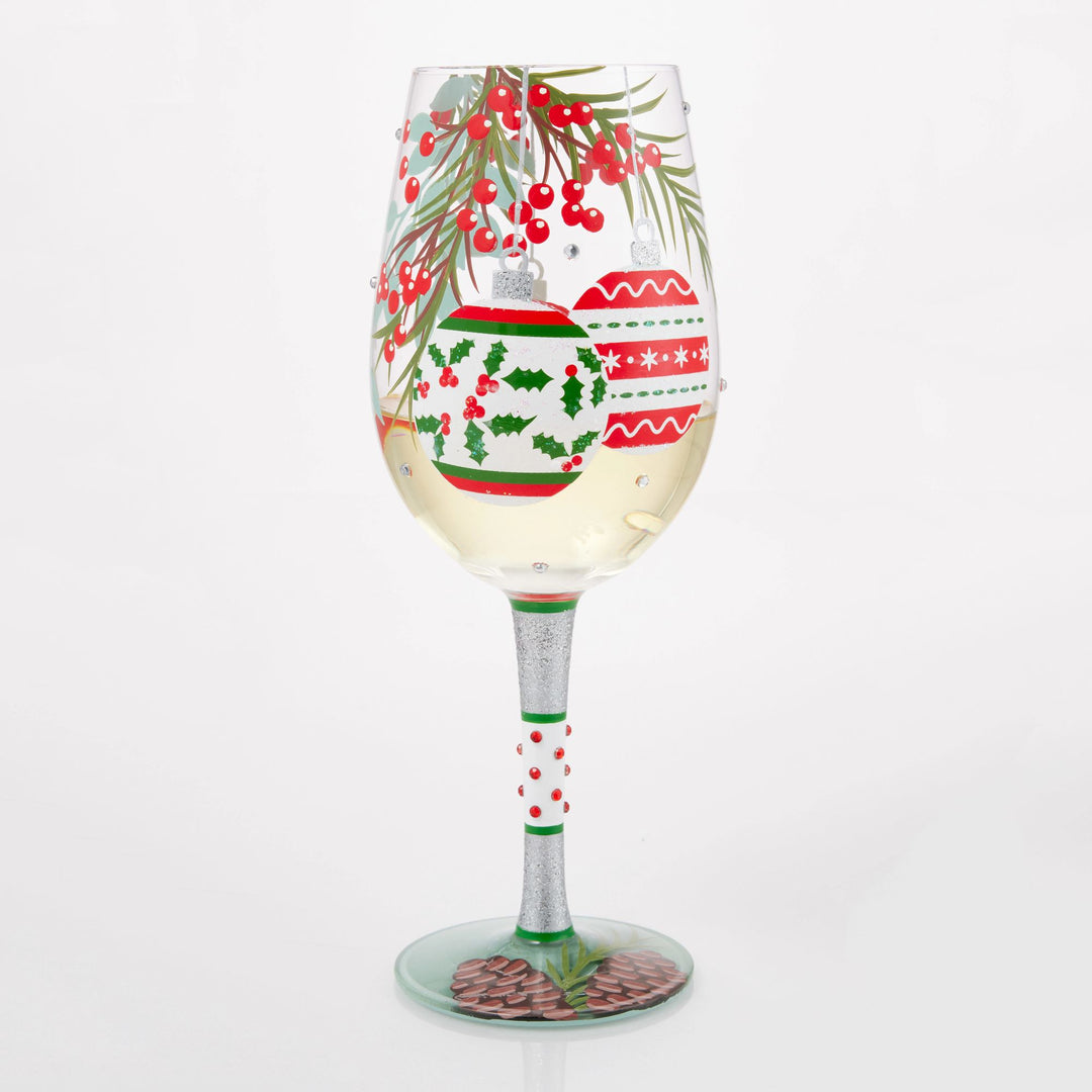 Warm Holiday Wishes Wine Glass