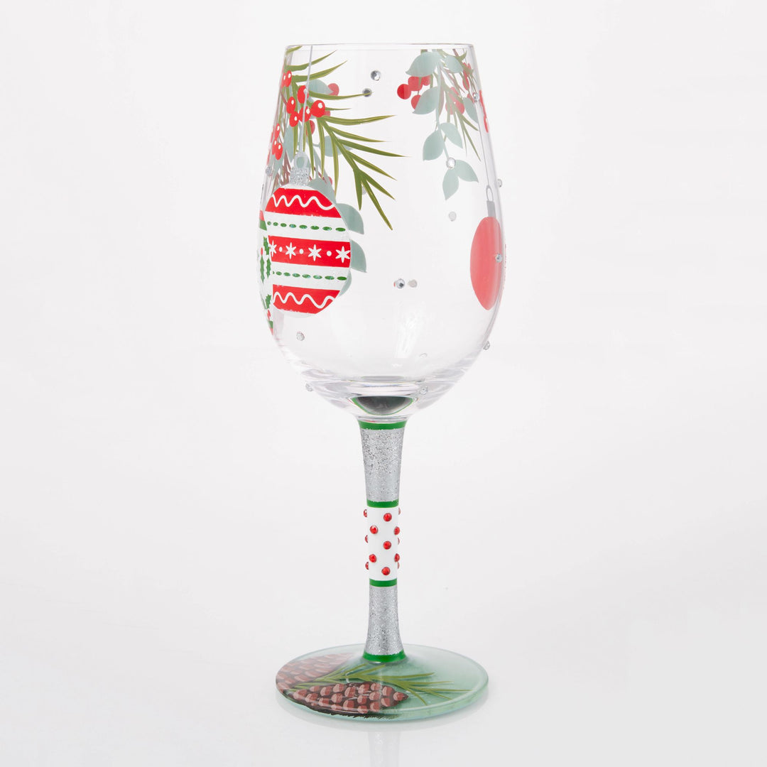 Warm Holiday Wishes Wine Glass