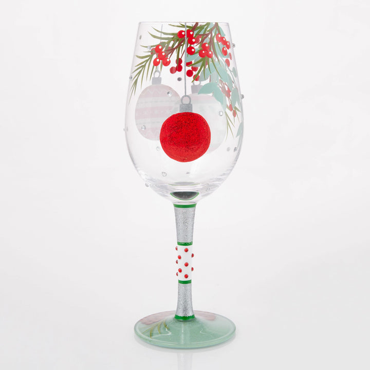 Warm Holiday Wishes Wine Glass